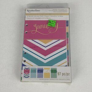 Recollections Planner Pages 12 Month Calendar Pack 97 PC New In Package *